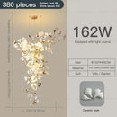 Modern gold and white gingko leaf ceramic chandelier living room light
