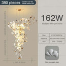 Modern gold and white gingko leaf ceramic chandelier living room light