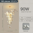 Modern gold and white gingko leaf ceramic chandelier living room light