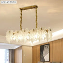 Modern gold and white glass floral pendant light dining room