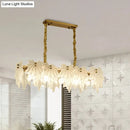 Modern gold and white glass floral pendant light dining room