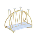 Modern gold and white marble mug holder stand kitchen tray