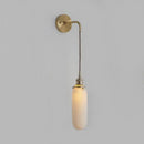 Modern gold and white ribbed glass wall lamp dining room sconce