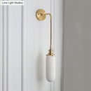 Modern gold and white ribbed glass wall lamp dining room sconce
