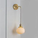 Modern gold and white ribbed glass wall lamp dining room sconce