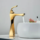 Modern gold angular basin faucet bathroom fixture