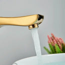 Modern gold angular basin faucet bathroom fixture