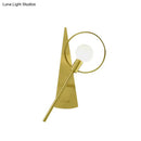 Modern gold angular ring sconce light fixture for bedroom