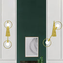 Modern gold angular ring sconce light fixture for bedroom
