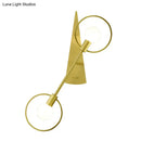 Modern gold angular ring sconce light fixture for bedroom