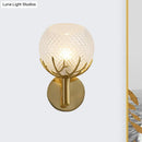 Modern gold antler design wall sconce bedroom clear latticed glass