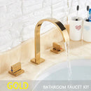 Modern gold arched dual handle basin faucet set bathroom mixer