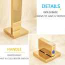 Modern gold arched dual handle basin faucet set bathroom mixer