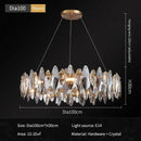 Modern gold ash crystal ceiling chandeliers living room pendant light