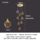 Modern gold attic crystal chandelier for dining room glass disc light