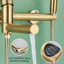 Modern gold bathroom bathtub shower mixer tap set with handheld spray
