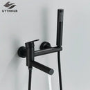 Modern gold bathroom bathtub shower mixer tap set with handheld spray