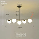 Modern gold bean glass chandelier dining room linear lighting