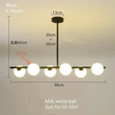 Modern gold bean glass chandelier dining room linear lighting