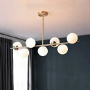 Modern gold bean glass chandelier dining room linear lighting