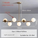 Modern gold bean glass chandelier dining room linear lighting
