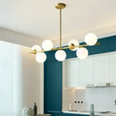 Modern gold bean glass chandelier dining room linear lighting