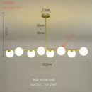Modern gold bean glass chandelier dining room linear lighting