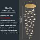 Modern gold bird design led chandelier for living room