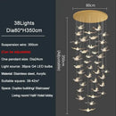 Modern gold bird design led chandelier for living room