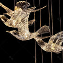 Modern gold bird design led chandelier for living room