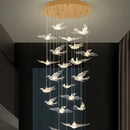 Modern gold bird design led chandelier for living room