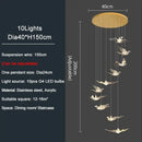 Modern gold bird design led chandelier for living room