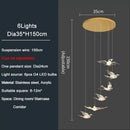 Modern gold bird design led chandelier for living room