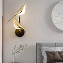 Modern gold bird led wall sconce bedroom accent light