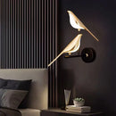 Modern gold bird led wall sconce bedroom accent light