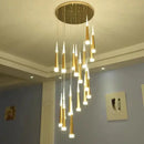 Modern gold black acrylic led chandelier staircase pendant light