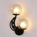 Modern gold & black ball wall sconce bedroom moon light kit