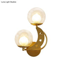 Modern gold & black ball wall sconce bedroom moon light kit