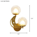 Modern gold & black ball wall sconce bedroom moon light kit