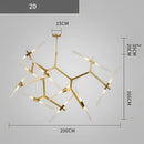 DecorBites™ Branch Suspension Pendant Light - Gold Black G9 LED Iron Glass Fixture