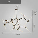 DecorBites™ Branch Suspension Pendant Light - Gold Black G9 LED Iron Glass Fixture