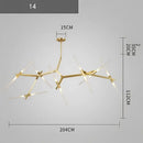 Modern gold & black branch suspension pendant light dining room