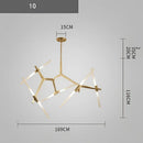 DecorBites™ Branch Suspension Pendant Light - Gold Black G9 LED Iron Glass Fixture