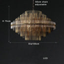 DecorBites™ Brass Glass Ceiling Chandelier: Elegant Lighting for Luxurious Living Spaces
