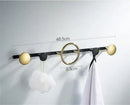 DecorBites™ Brass Towel Hook Set Bathroom Kitchen Hanger Gold Black Row Robe Hat Clothes