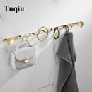 DecorBites™ Brass Towel Hook Set Bathroom Kitchen Hanger Gold Black Row Robe Hat Clothes