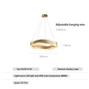 Modern gold & black circle pendant light living room chandelier