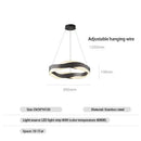 Modern gold & black circle pendant light living room chandelier