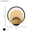 Modern gold & black circular led wall sconce bedroom light