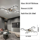 Modern gold & black circular ring pendant light for living room